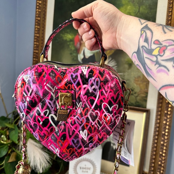 Betsey Johnson Handbags - Betsey Johnson Heart-Shaped Pink Bag